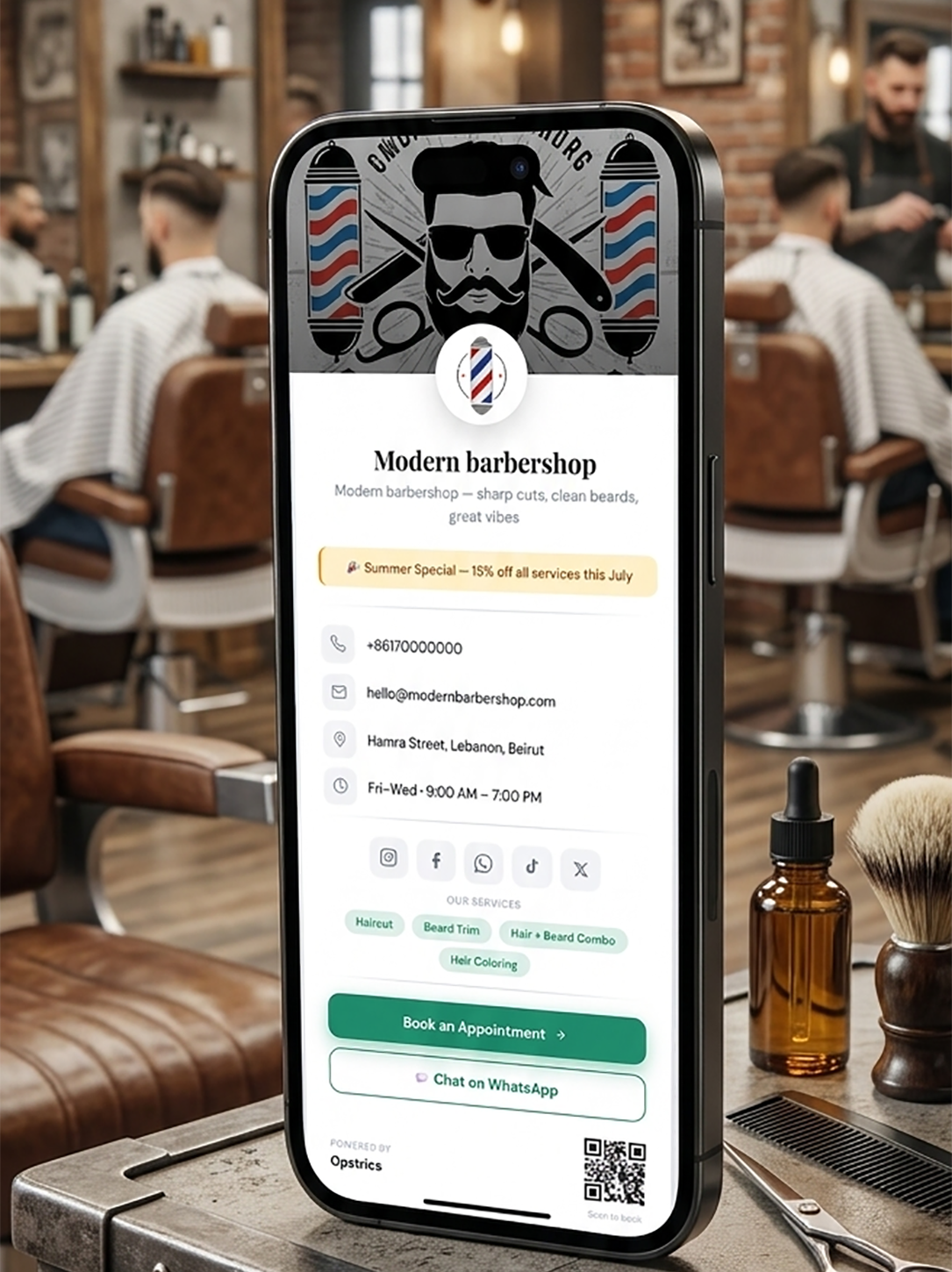 Opstrics dashboard on mobile